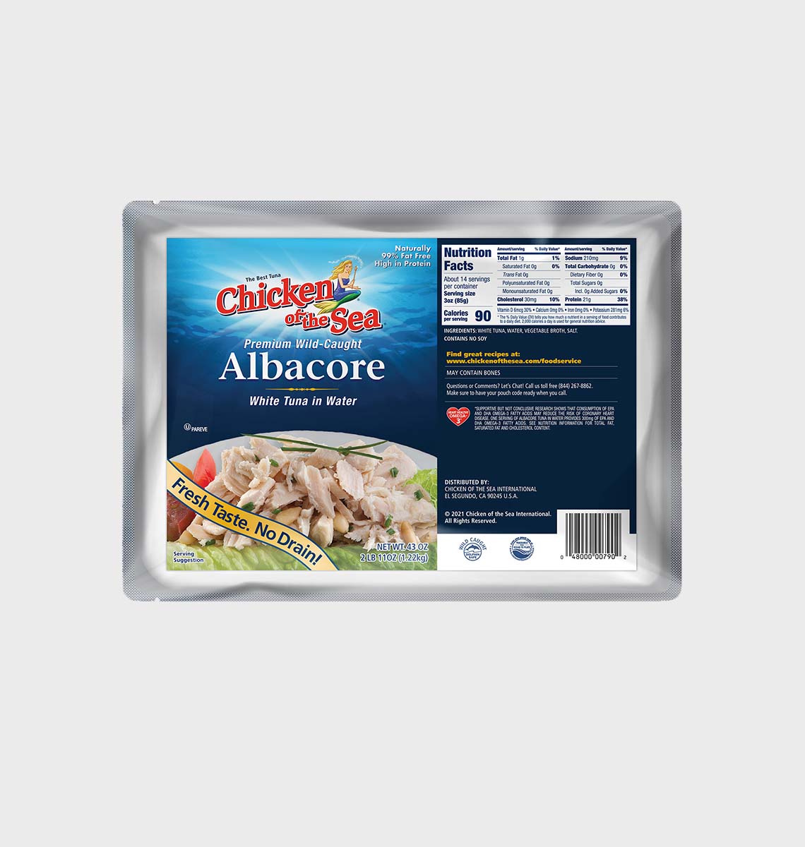 Albacore White Tuna in Water Pouch  Chicken of the Sea Business &  Foodservice