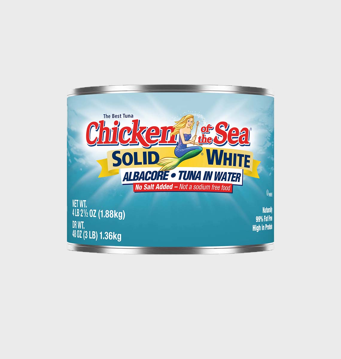 Solid White Albacore Tuna in Water No Salt Added Chicken of the Sea