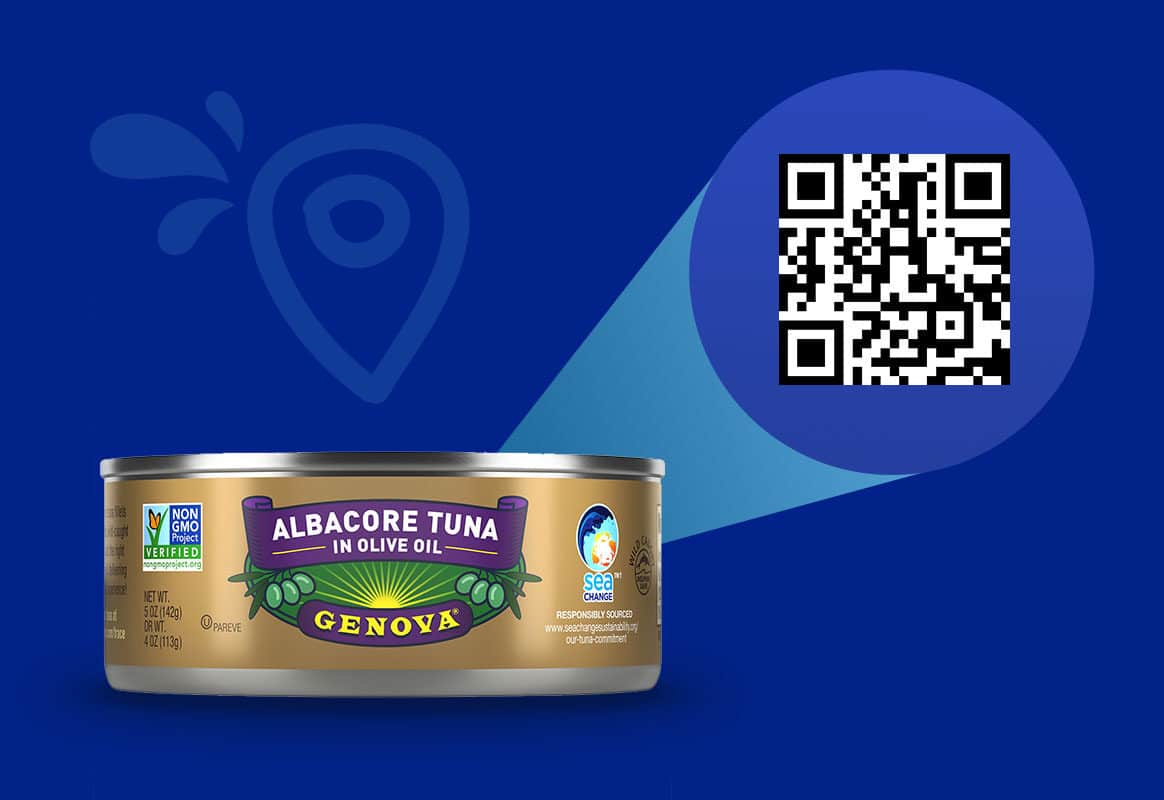 Image of a Tuna Can with Associated Traceability QR Code