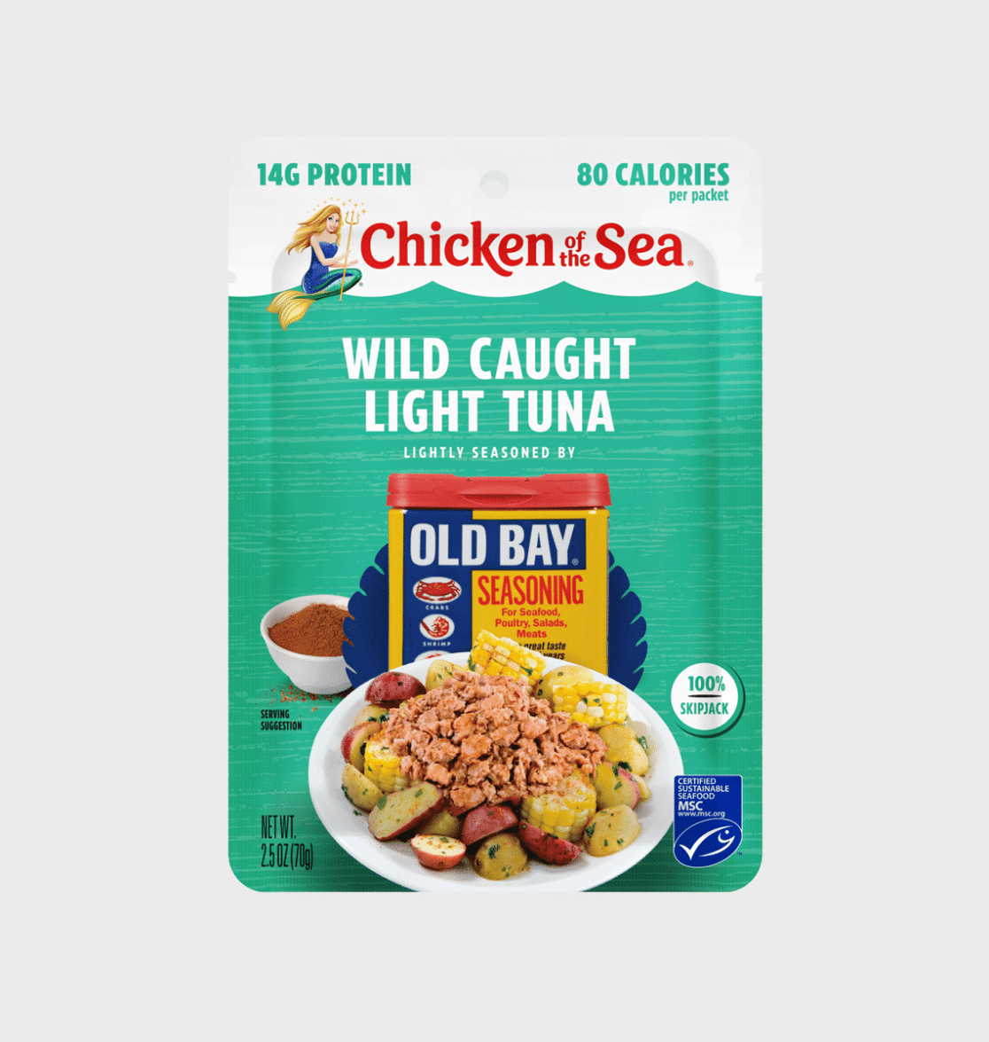 Wild Caught Light Tuna Packet, OLD BAY Seasoning Chicken of the Sea